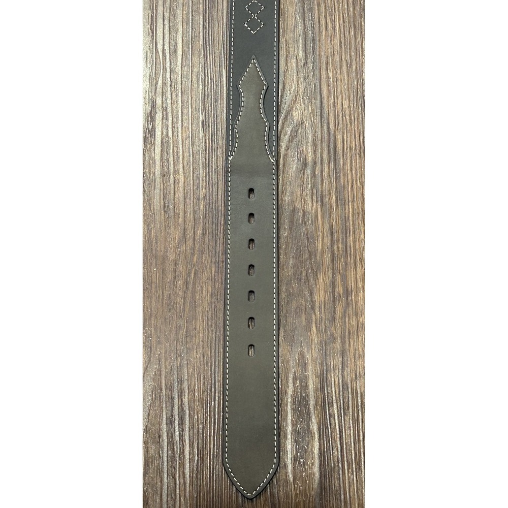 G-Bar-D Men's Diamond Concho Leather Belt Dark Brown Size 32/34 New - Picture 3 of 5
